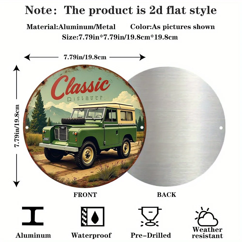 2D Flat, 2D Flat 2D Plane, 1pc 2D Round Aluminum Sign - 