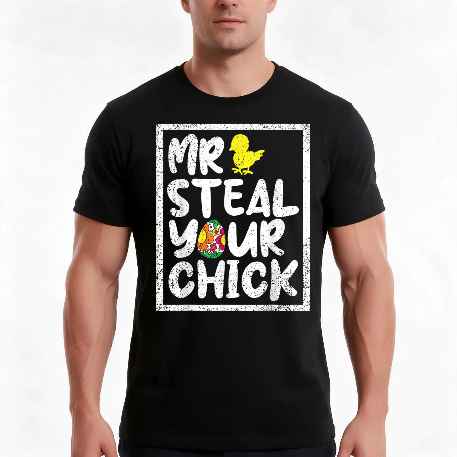 Easter Boys Toddlers Mr Steal Your Chick Funny Spring Humor T-Shirt, Summer Casual Cotton Tee, Oversized Streetwear Tops