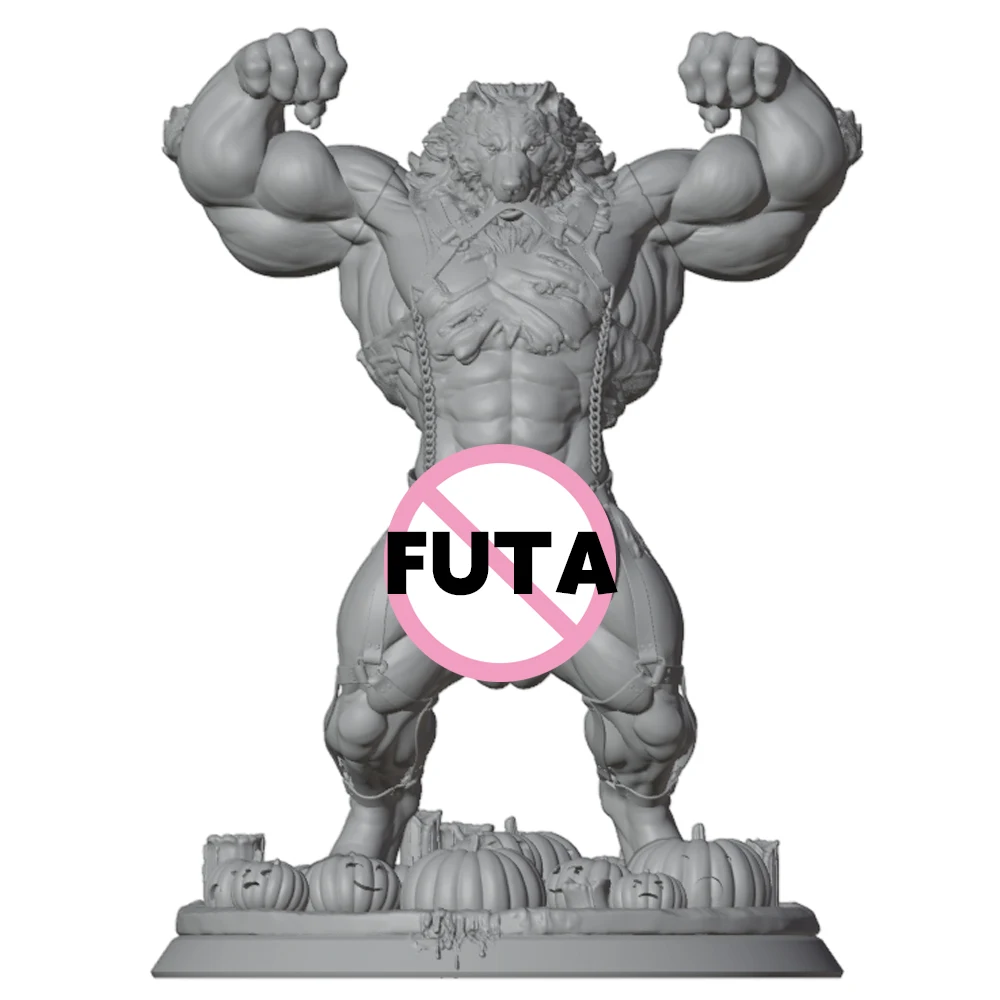 1/24 lupo mannaro fitness grigio figurine in resina giocattolo non verniciato GK bambola smontato stampa 3D assemblaggio miniatura riduzione statua giocattolo