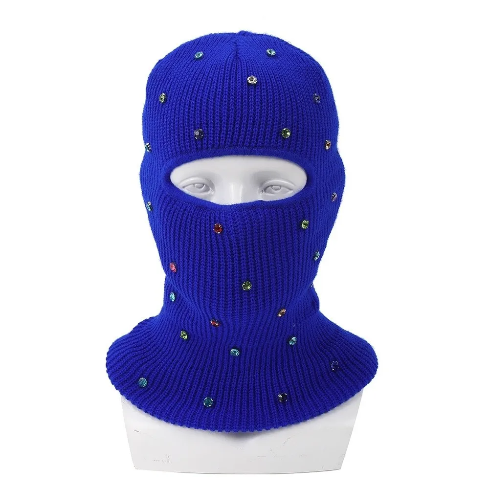 New Knitted Texture Knitted Ski Mask Stretchable Fit Solid Full Face Balaclava Warm Windproof Winter Face Cover Outdoor Use