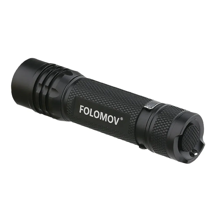 Folomov 18650S 900 Lumens EDC Flashlight 18650 Battery USB Rechargeable Mini Compact 9 Modes LED Torch Outdoor Camping Hiking