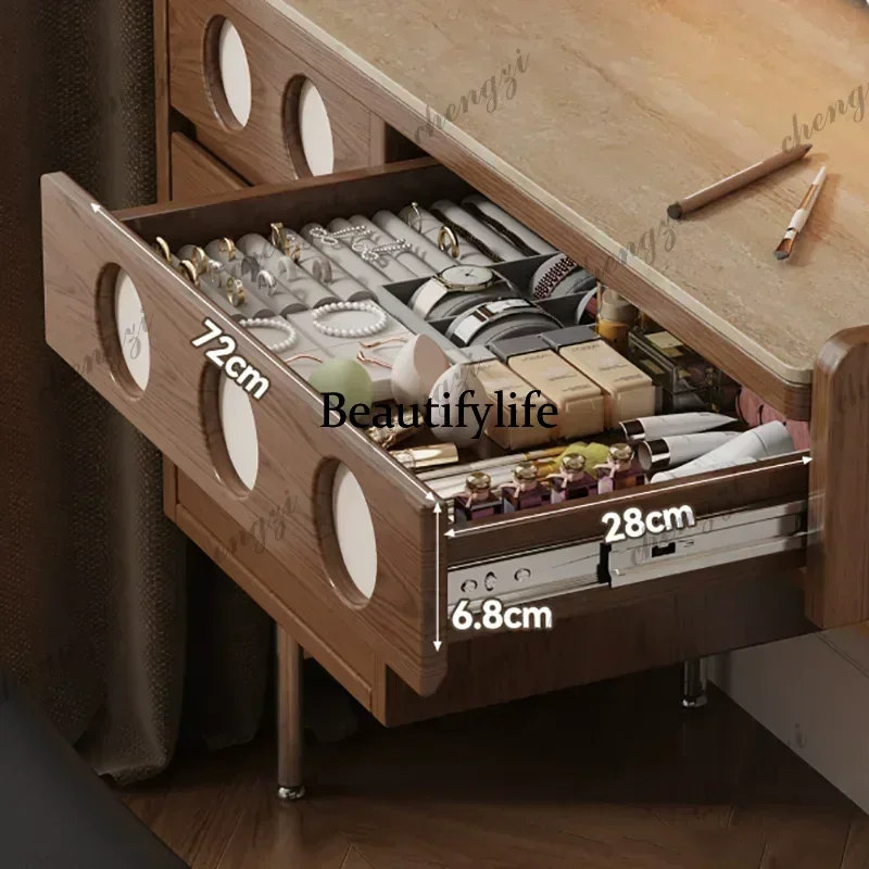 Mid Century Retro Vanity Table Narrow Italian European With Light Vanity Table Storage Rustic Cômoda Dressers For Bedroom