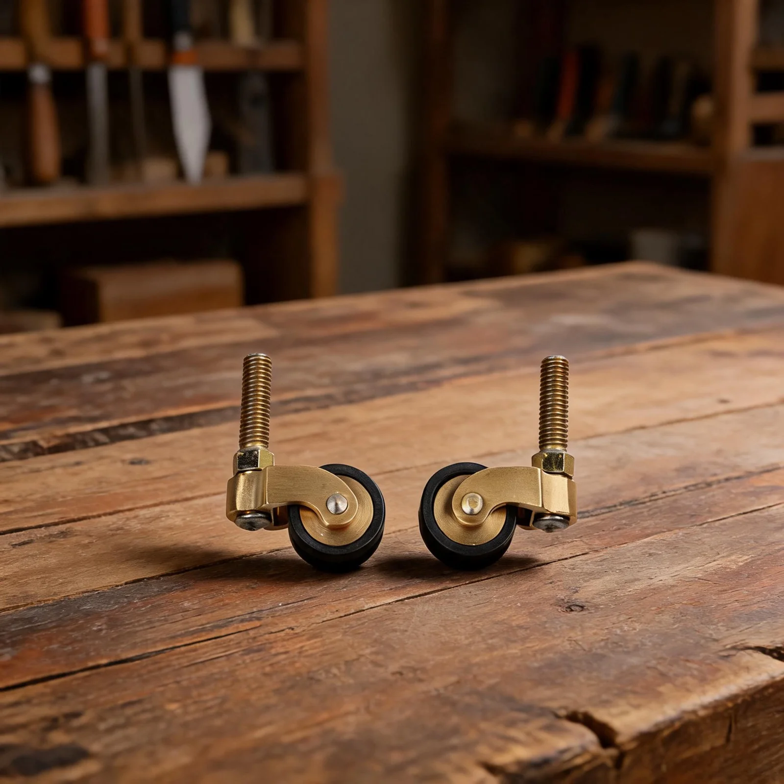 Living Room Enhancement 360 Casters Brass Caster Enhanced Mobility Whisper-Quiet Operation Brushed Brass Finish