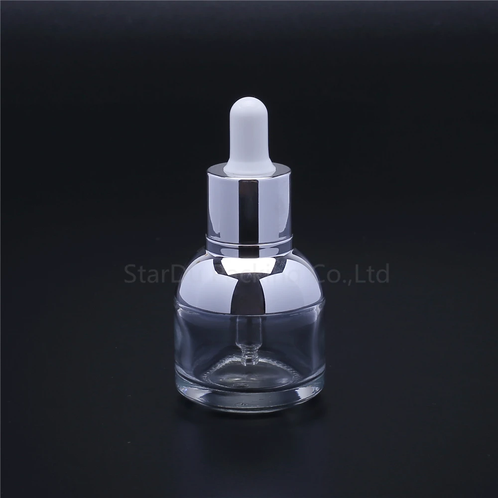 

10pcs 30ml Transparent Glass Dropper Bottle, 30cc Empty Cosmetic Packaging Container Vials Essential Oil Bottles