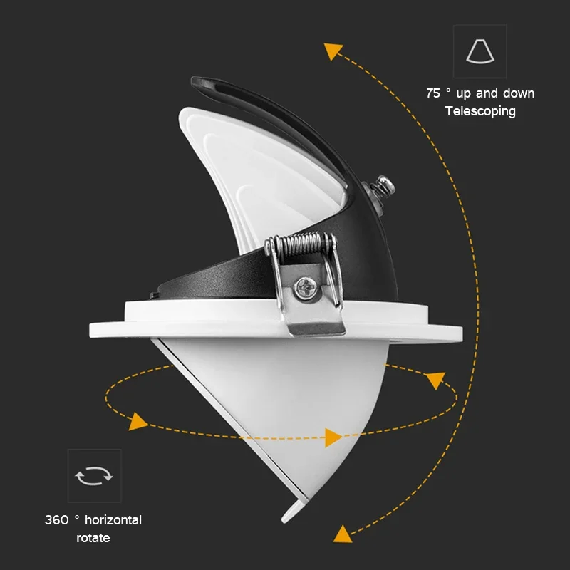 Spot lumineux LED encastrable pour le plafond, éclairage d'intérieur, lumière à intensité réglable, 7/12/18W, 220/110V