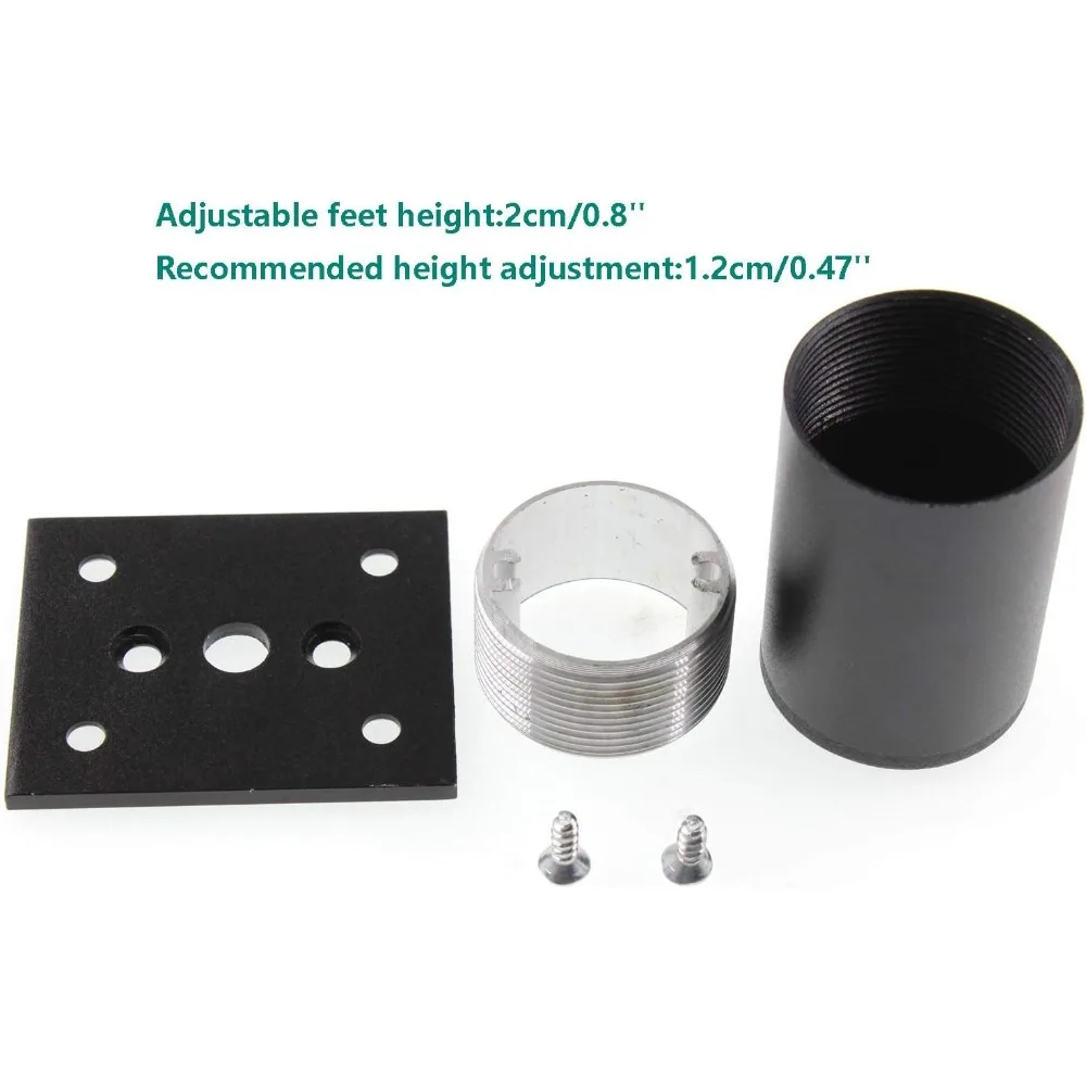 أرجل أريكة سوداء مقاس 6 بوصات، أقدام معدنية لسرير الأريكة وخزانة التلفزيون، أرجل أثاث بديلة من سبائك الألومنيوم، أقدام قابلة للتعديل مع 16 براغي #5