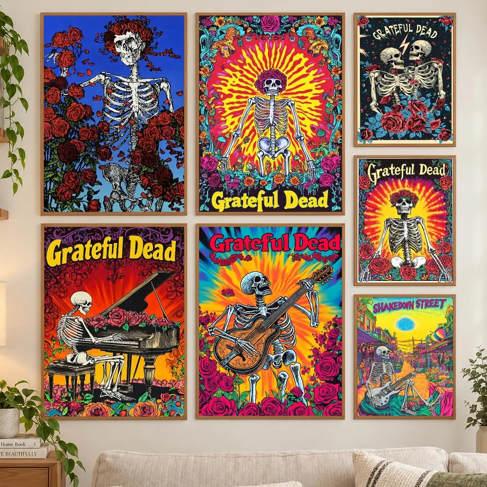 Rock Band G-Grateful Dead Poster HD Art Sticky Wall Waterproof Home Living Room Bedroom Bar Aesthetic Decoration