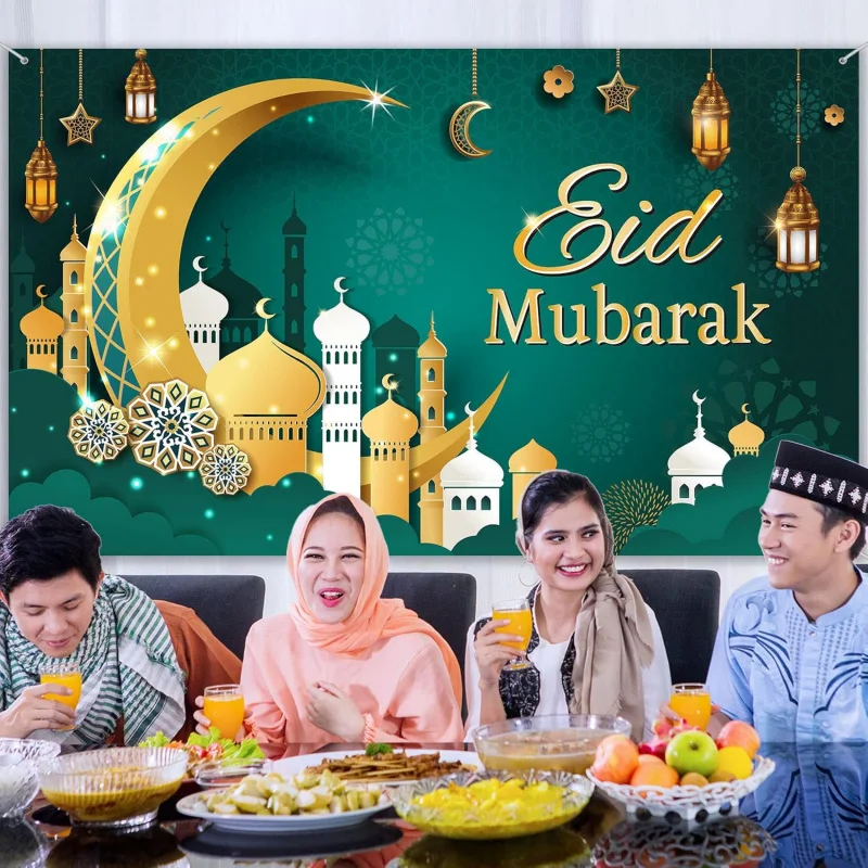 VIKAMA Eid Al Fitr Background Party Decoration Ramadan Mubarak Party Background Tapestry Home Decoration