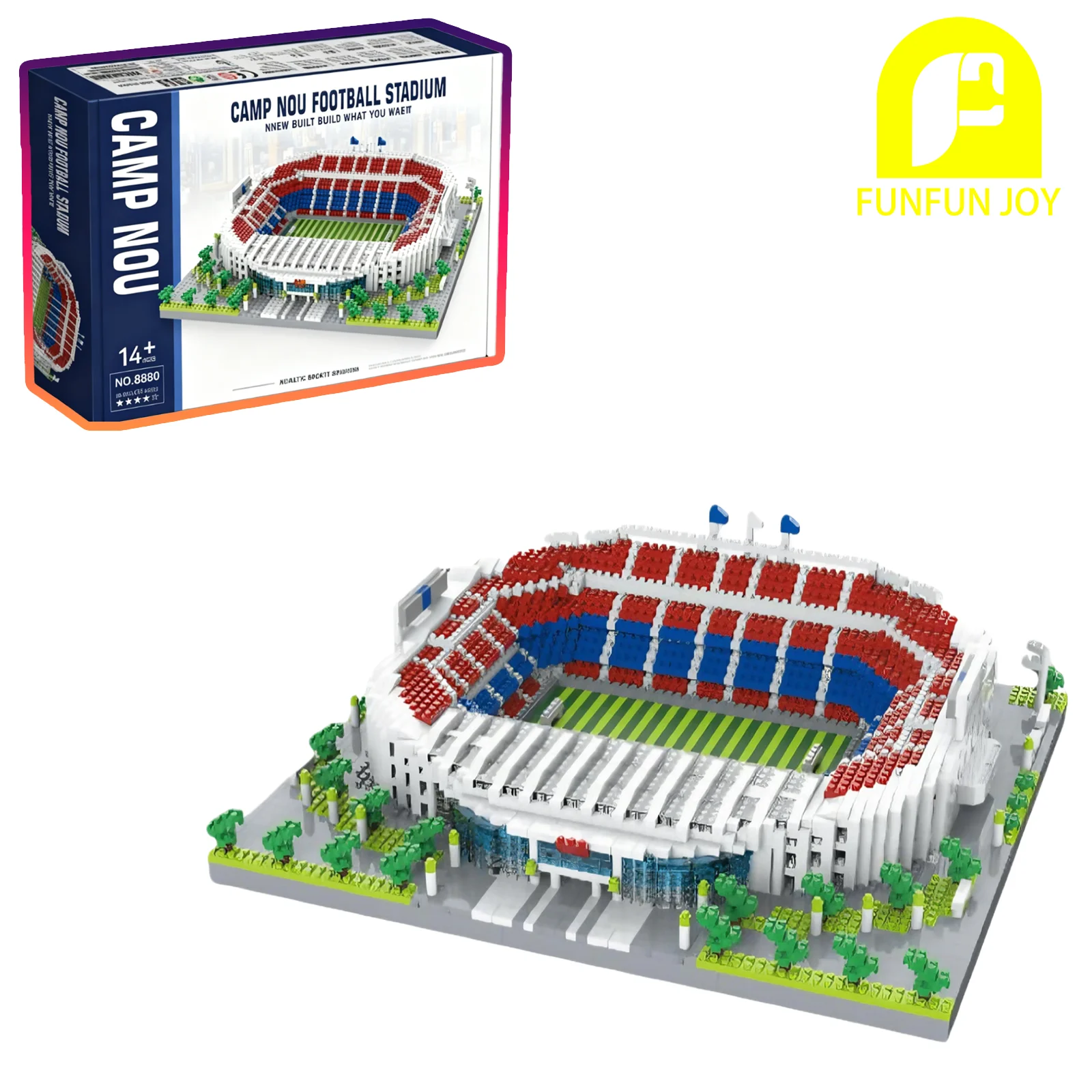 

Building Blocks MOC Barcelona Soccer Stadium Camp Nou Micro Scale Model Bricks Set for Adults Fans Gift for Men Christmas Gift