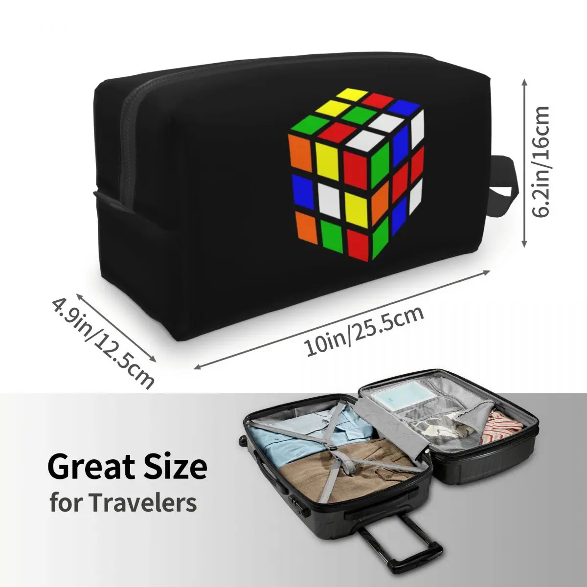 Magic Cube Makeup Bag Cosmetic Organizer Storage Dopp Kit Toiletry Cosmetic Bag for Women Beauty Travel Pencil Case