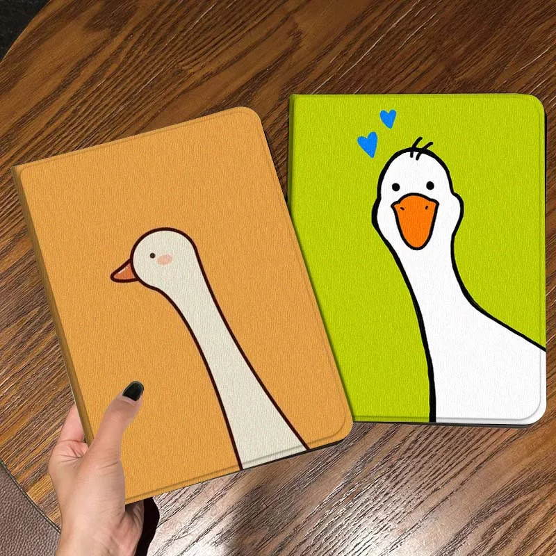 Cartoon Duck Goose Art Popular Gift For iPad Pro Air Mini 2 3 4 5 6 7 6th 7th 10th 11th 10.2 9.7 10.5 11 Foldable Tablet Case