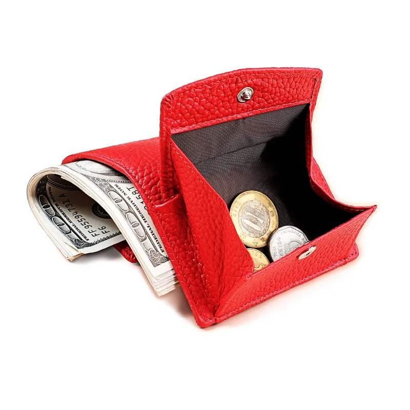 Japanese and Korean New Women's Small Wallet Leather RFID Anti Degaussing Coin Loose Bag Wallet Short Women's Wallet