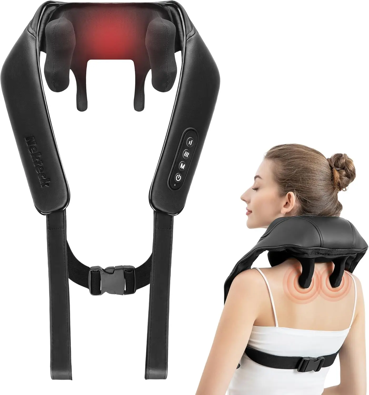 Nekteck Neck Massager, Cordless 6D Shiatsu Neck and Back Massager, Neck Massager for Pain Relief Deep Tissue, Ideal Gift for Men