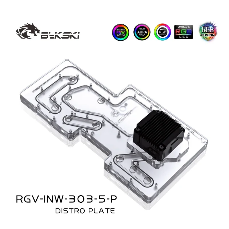 BYKSKI Acrylic Board Water Channel Solution use for IN WIN 305 /305 Chassis for CPU GPU Block / 3PIN RGB / Combo DDC Pump