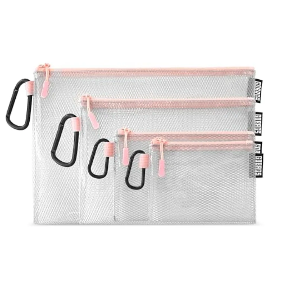 

Air Production Multi‑Size Clear Zipper Pouch 4‑Pack Cable Organizer and Travel Gear Bag for Electronics, Camera Accories, Tool