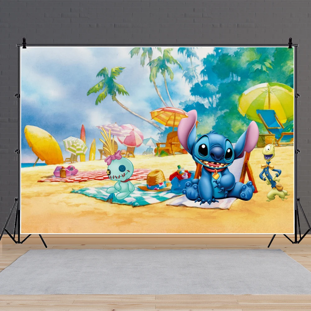 Lilo & Stitch Photo Backdrop Background For Photography Baby Shower Event Birthday Party Props Decoration Props Banner Customize