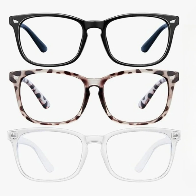 1/3pcs Retro Anti Blue Light Glasses Men's and Women's Anti Ultraviolet Flat Light Glasses Square Frame Rice Nail Glasses Frame