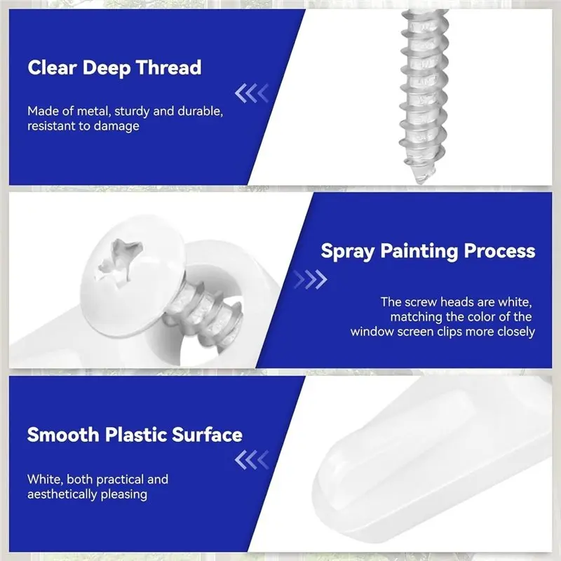 AA73 For Securing Window Screen Clips- 40 Pack Window Screen Retainer Clips Including Screws, Window Screen Holder Clips