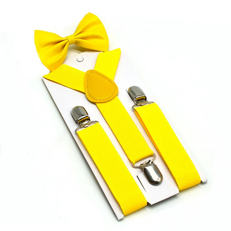 Suspenders Bowtie Sets for Boys Girls Baby Kids Party Wedding Y-Back Shirt Braces Butterfly Belt Bow Tie Pants Jeans