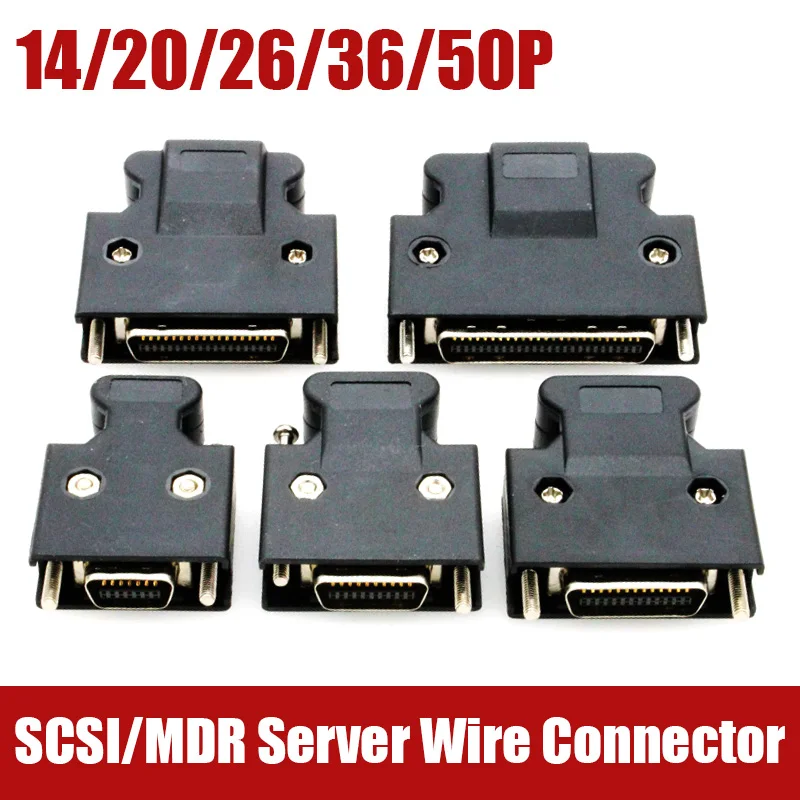 SCSI/MDR Servo Drive Connector 14Pin 20Pin Male Plug SM-SCSI-26Pin 36Pin 50P SCSI Servo Wire Connector Plug 500V Wire Connector