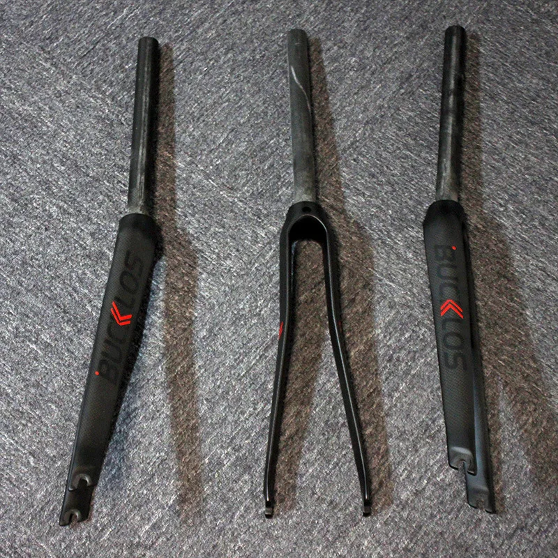 

Hot Bucklos 700c Full Carbon Fiber Rigid Road Bike Fork 35mm Offset 1 1 8 Inch Straight Tube Matte For Road Racing Cycling