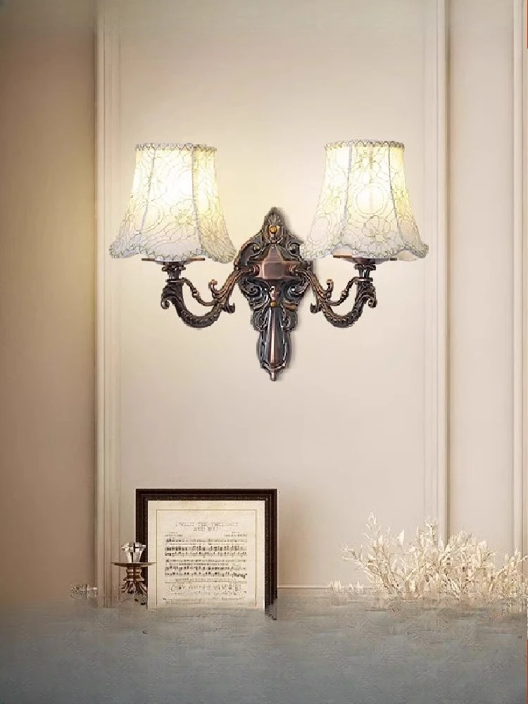 

Fabric wall lamp American retro light luxury high-end decorative lamps Song aesthetic creative corridor aisle lamp