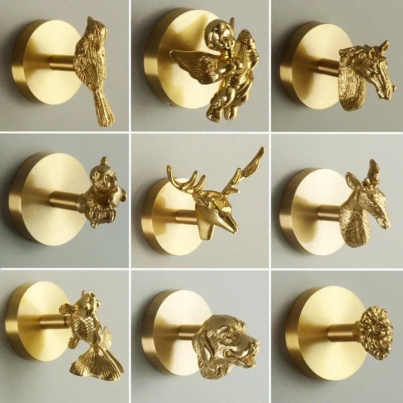 Gold Bird Swan Shape Wall Mounted Hook Towel Hooks For Bathroom Clothes Coat Hanger No Drilling/ Drilling Bedroom Door Hooks