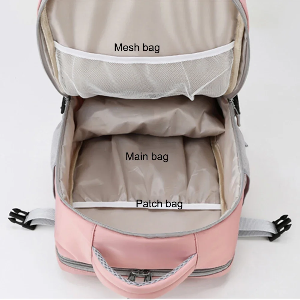 35L Large Capacity Dry Wet Separation Luggage Bag Women Travel Backpack Waterproof USB Charging Port Backpack Laptop School Bags