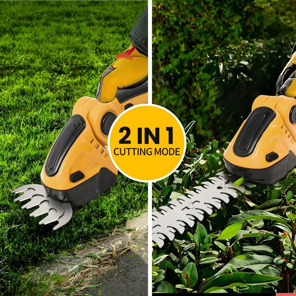 

Grass Shear Shrubbery Trimmer 2 In 1 Handheld 24V Electric Grass Trimmer Hedge Shears Grass Cutter Rechargeable 2 1500mAh Lithi
