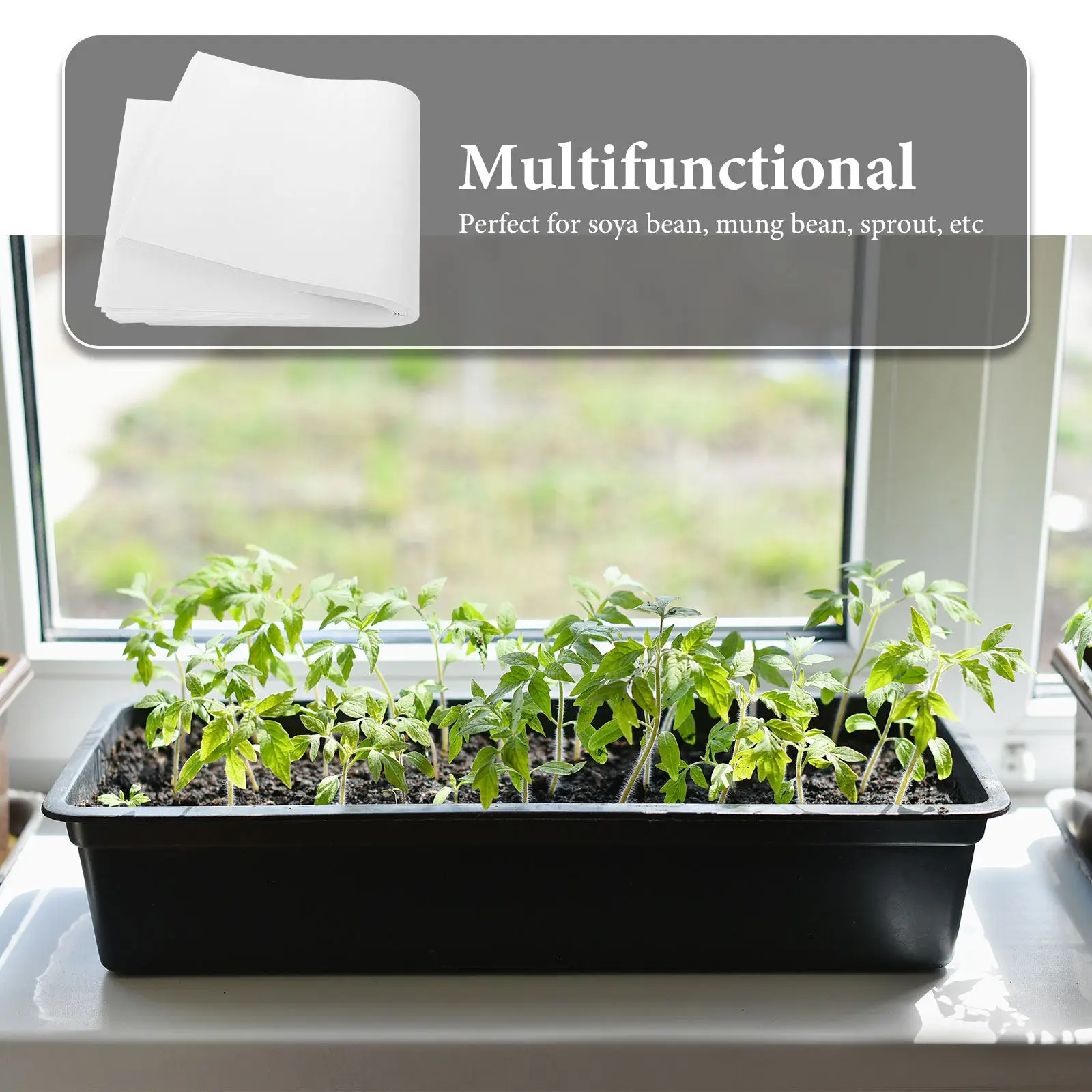 Seed Germination Paper 100 Sheets Moisture Retaining Leakproof Planting Paper for Sprouting 525 x 210 mm