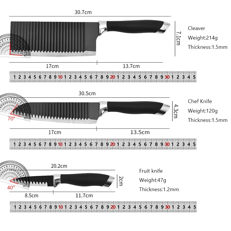 1/7pcs Stainless Steel Kitchen Knife Set Chef Knives Set Slicing Knife Meat Cleaver Fruit Knife Peeler Scissors