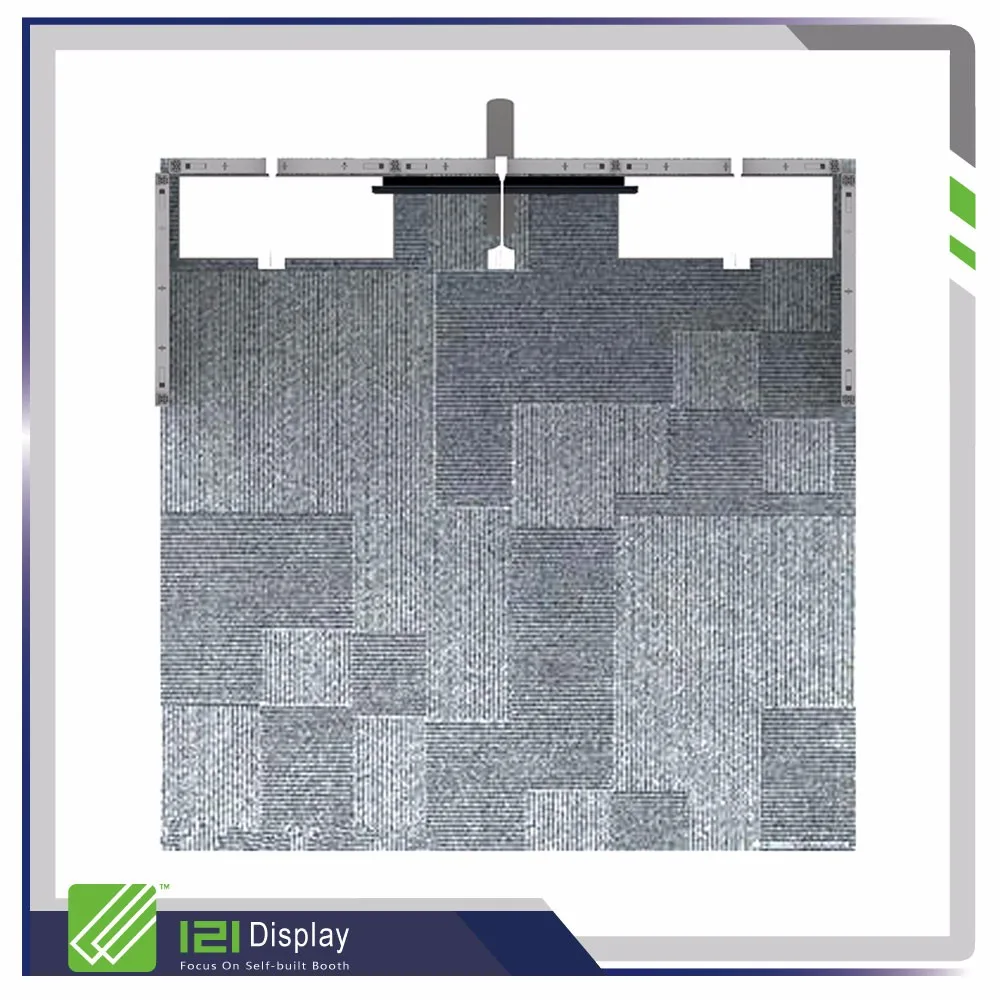 Cabine de exposição modular de tecido reutilizável com gráfico