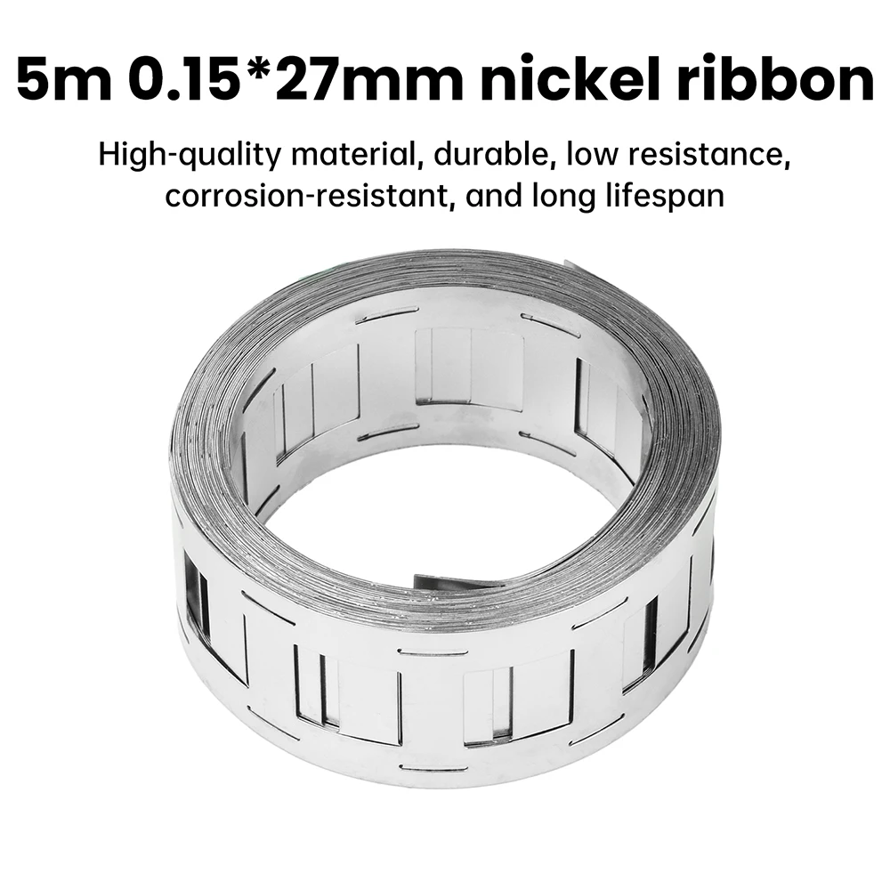 

5M 2P Nickel Strip 0.15x27mm Nickel Plating Strip For Spot Welder 18650/21700 Lithium Battery Connector Welding