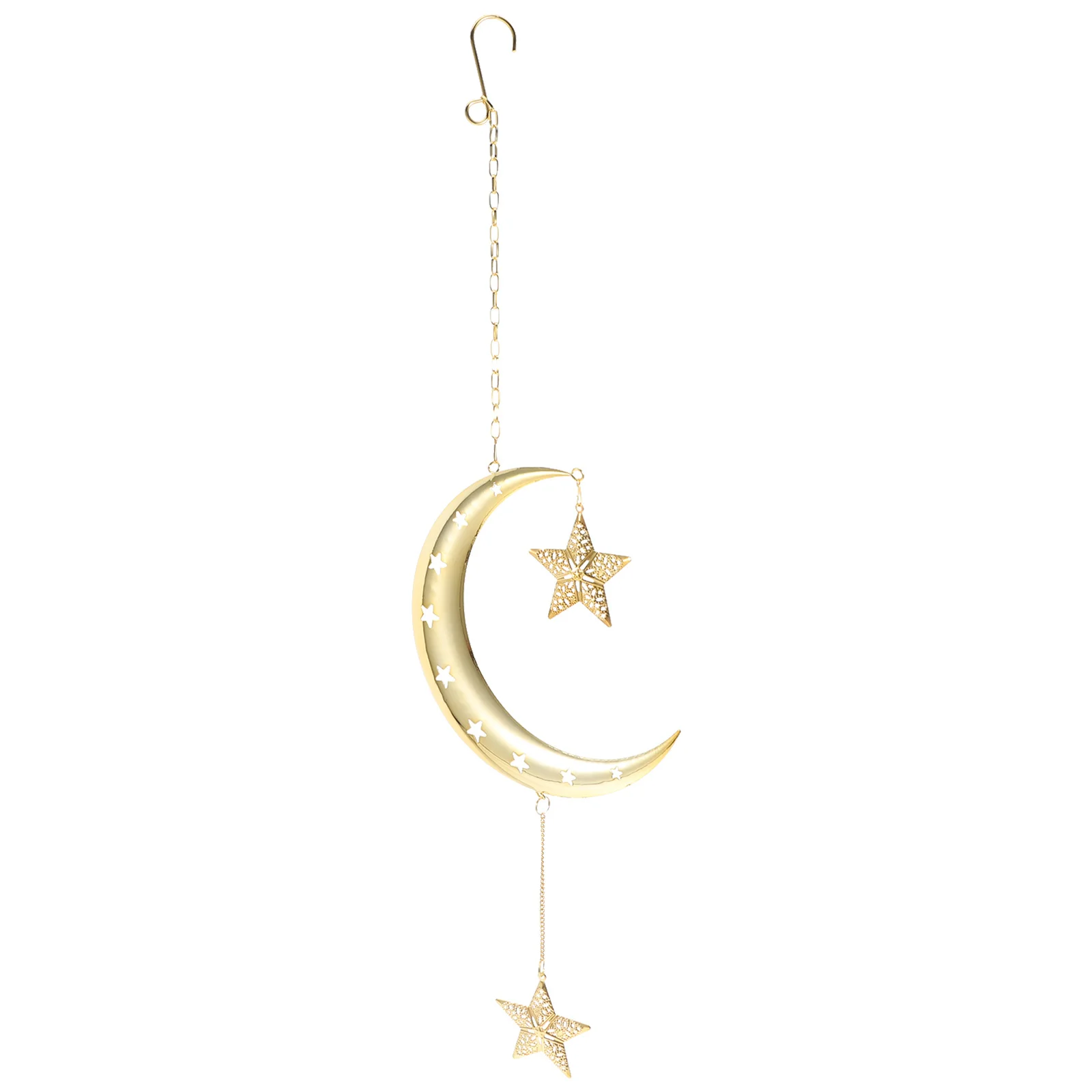 Decoración Colgante de Pared con Forma de Estrella y Luna de Metal para el Festival de Ramadán, Adorno para el Hogar, Decoración de Fiesta con Temática Celestial para Interiores y Exteriores