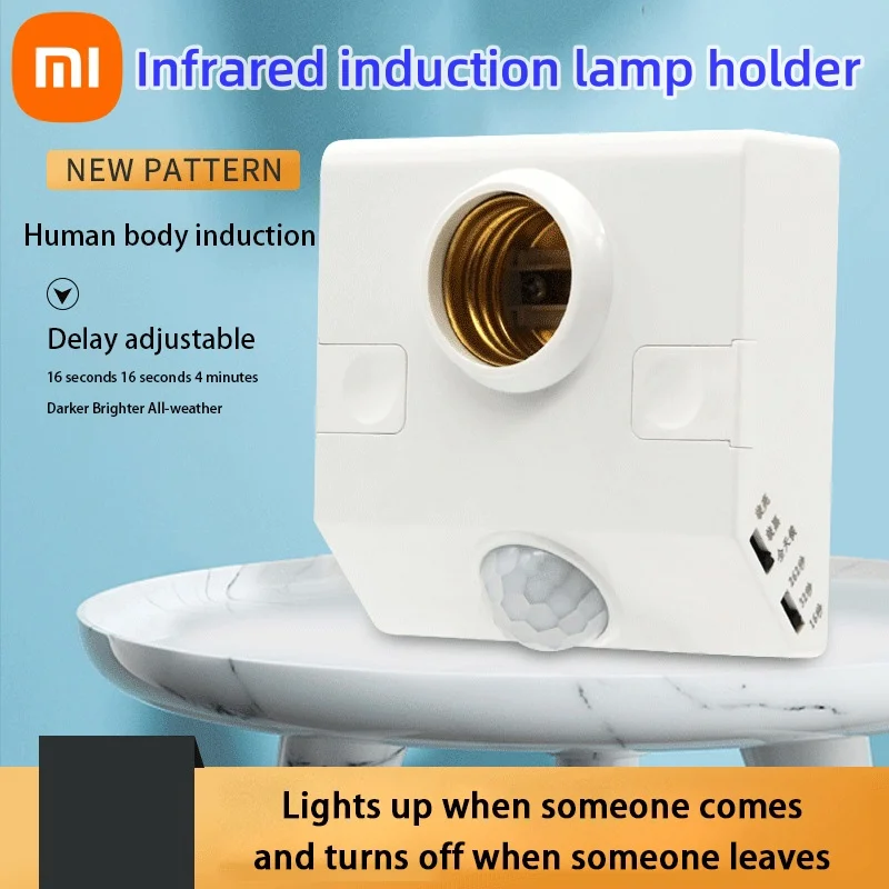 Xiaomi AC110-240V LED automatyczny ludzki korpus czujnik podczerwieni IR uchwyt lampy żarówka LED E27 podstawa uchwyt lampy ściennej