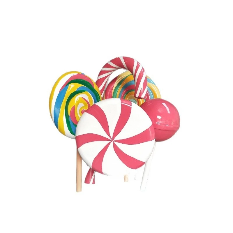 

Cartoon Lollipop Sculpture Customized Outdoor Scenic Area Shopping Mall Door Landscape Meichen Decoration Floor Ornament