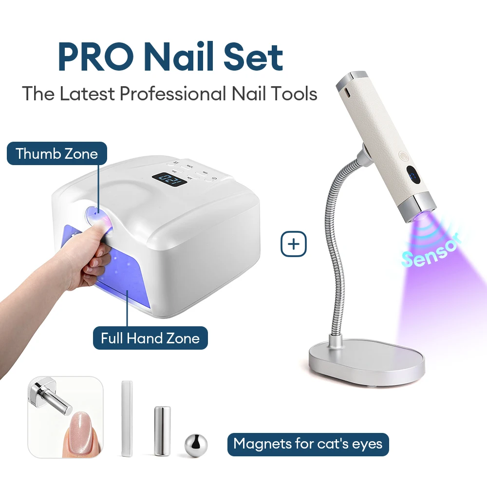 Dual Use Nail Lamp Cordless Manicure Dryer Smart Auto Sensor With Single Thumb Nail With Powerful Magnets Nail Dryer Lamp