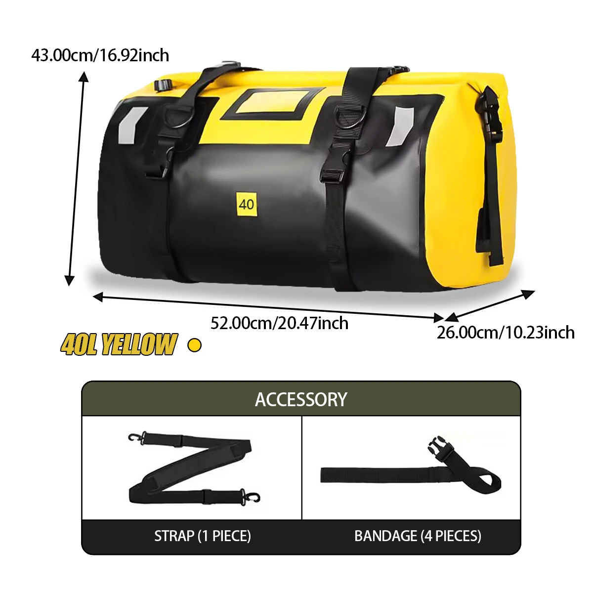SOYAVISION Motorrad Wasserdichte Hecktasche Reise Outdoor Trockenen Gepäck Roll Pack Tasche 20/66/100L Motorrad Gepäck Rucksack Motorrad sitztasche 8