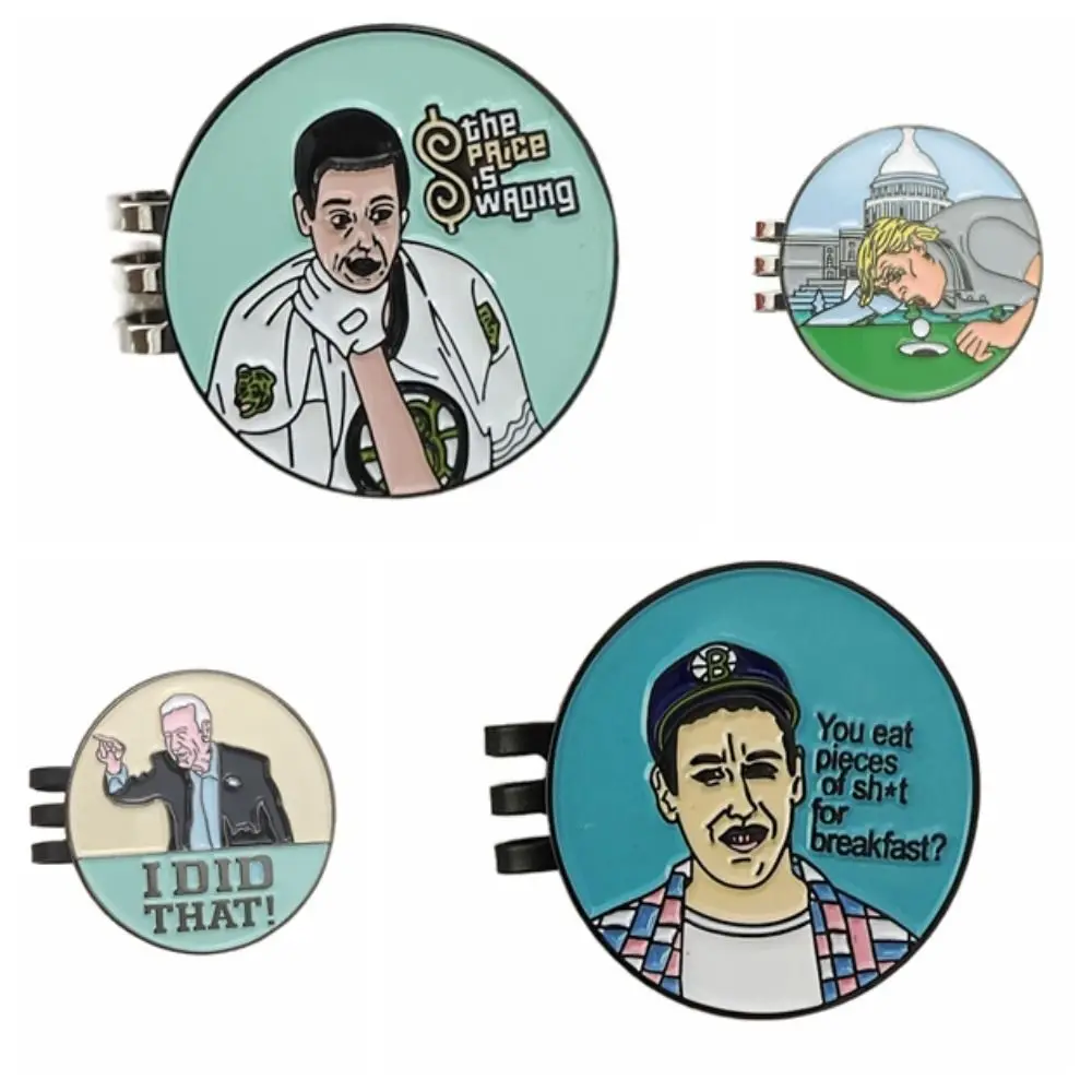 Happy Gilmore Magnetischer Golf-Hut-Clip, abnehmbarer magnetischer Hut-Clip aus Legierung, leicht, interessante Muster, Markierung, Hut-Clip, Golfgürtel