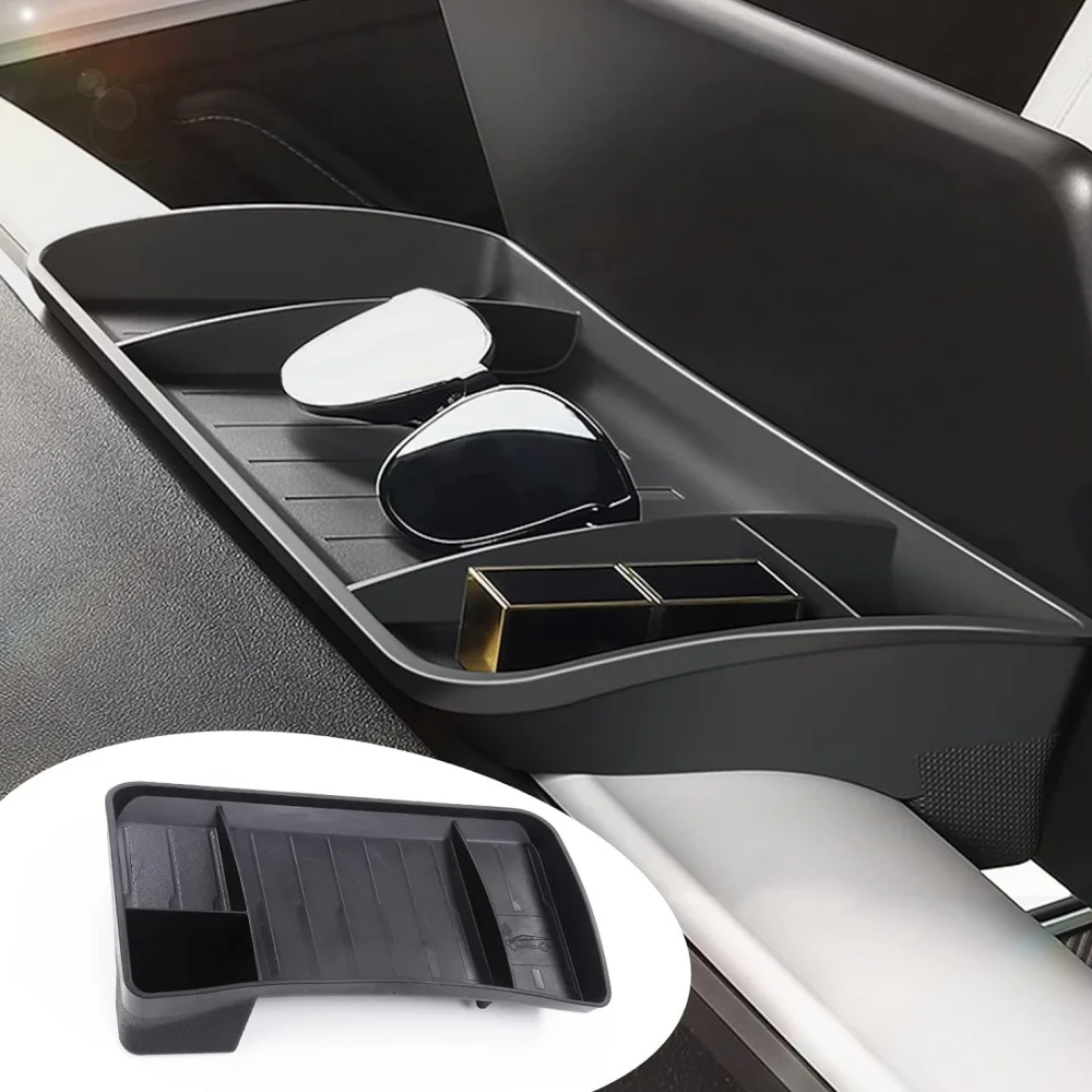 

For 2017-2023 Tesla Model 3 and 2020-2024 Tesla Model Y Center Console Organizer Behind Screen Storage Box Dashboard Hidden Tray