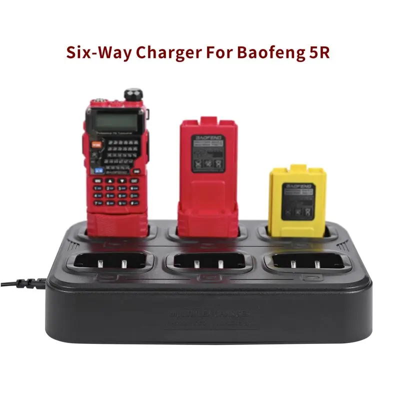 Baofeng UV5R Charger Multi Unit Battery Six Way Fast Charger Desktop Multi Charging Dock Base Two Way Radio UV-5R Accessories