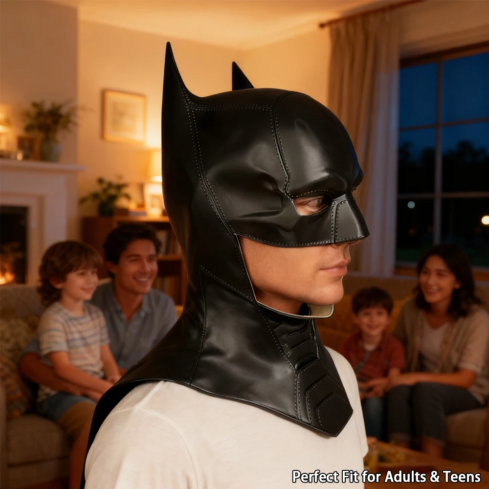 Professionelle Batman-Latexmaske – Filmpräziser Dark Knight-Kostüm-Kopfbedeckung für Halloween, Cosplay und Filmveranstaltungen, Filmqualität