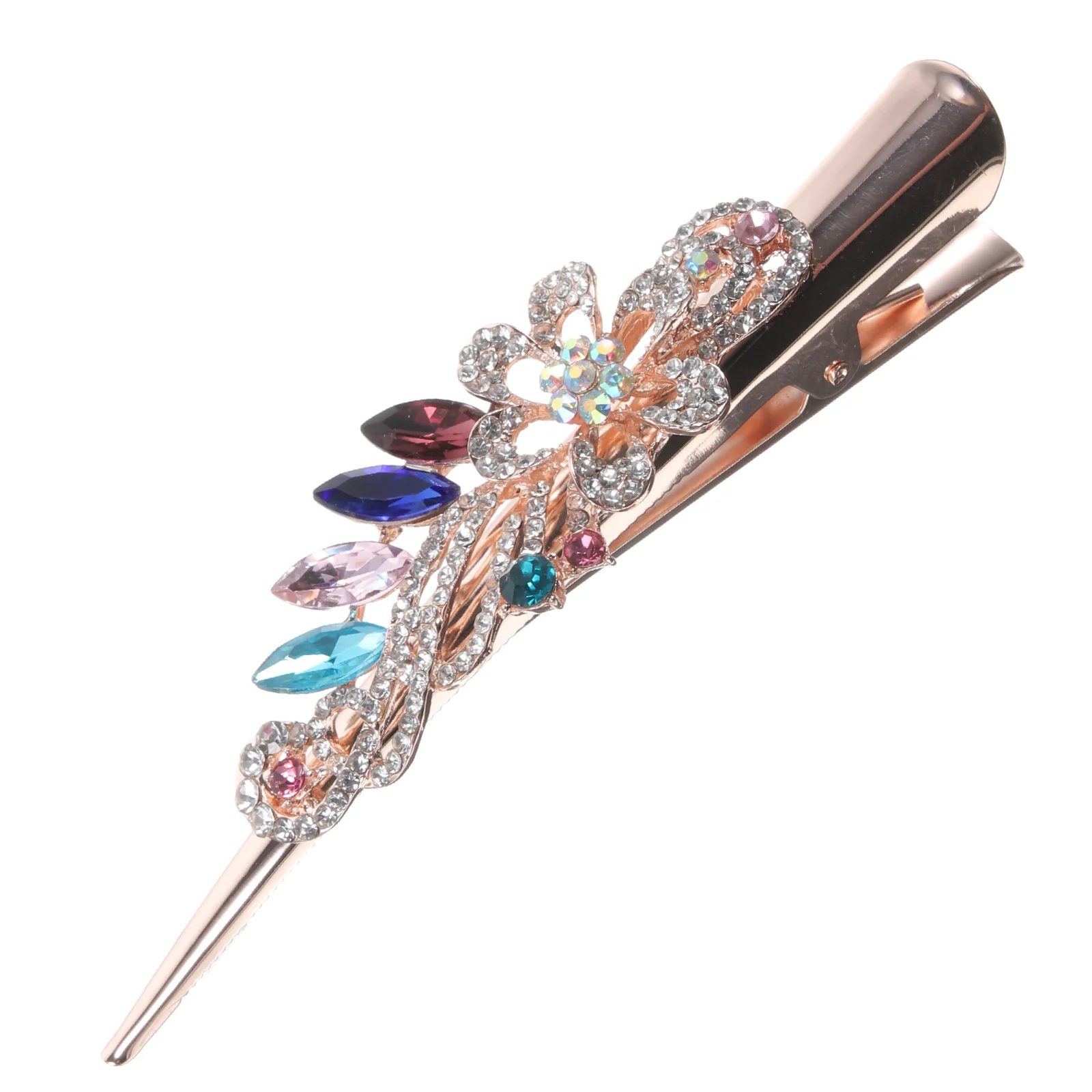 

Metal Rhinestone Hair Clips Non-slip Lightweight Suitable Thick Thin Hair Stylist DIY Section Scalp-friendly No Crease Duck