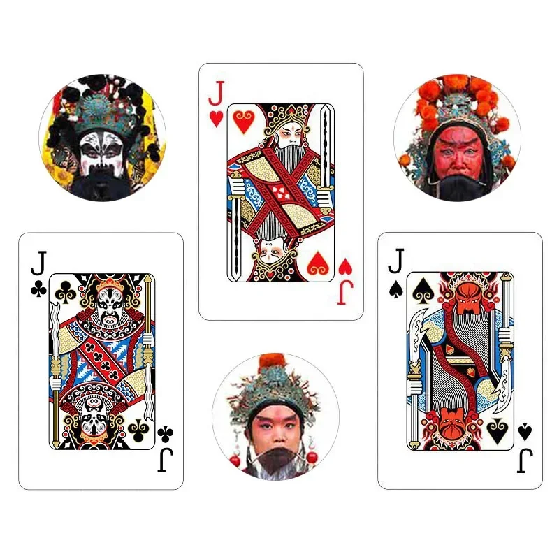 Chinese Stijl Peking Opera Poker Kaarten Chinese Traditionele Cultuur Nieuw Patroon Volwassen Speelkaarten 57*87mm Fun tafel Spel Rekwisieten