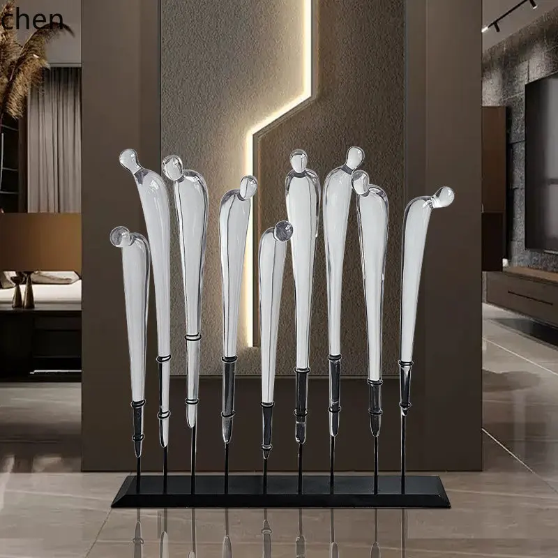 ZML transparent resin bow welcome abstract sculpture floor ornament decorative artwork