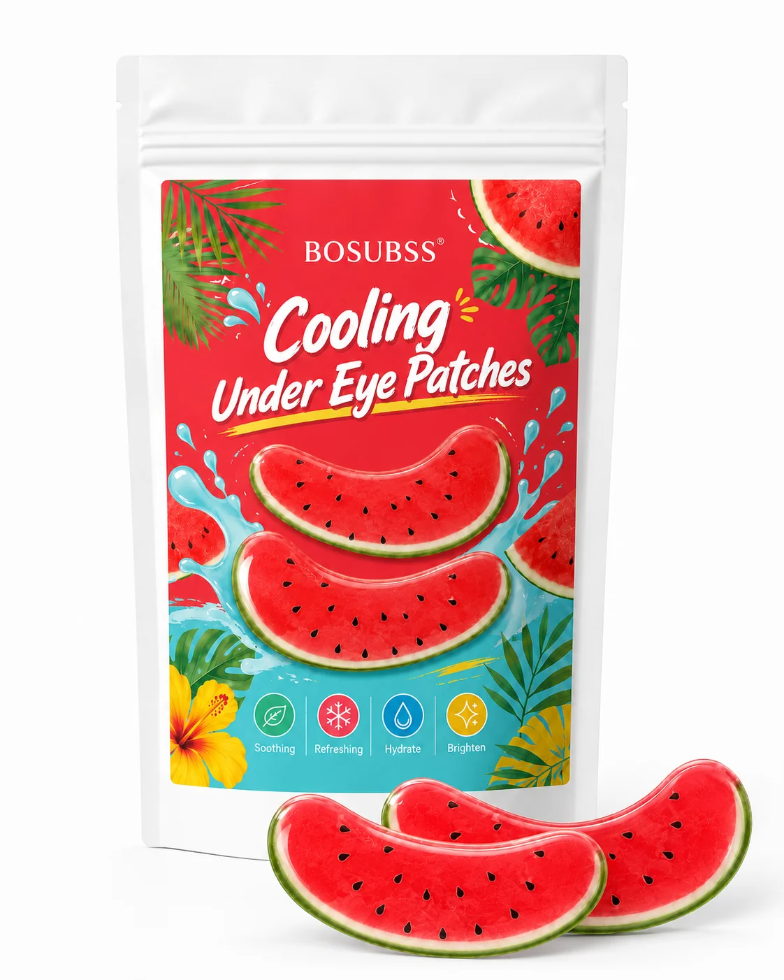 Watermelon Under Eye Beauty Patches Soft Gel Feel Eye Patches Easy Peel Beauty Patches For Women Daily Routine