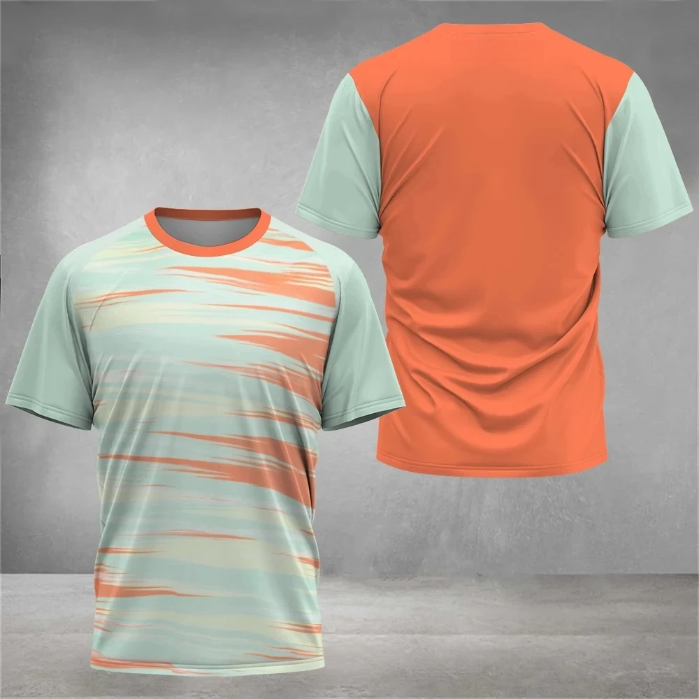 Camiseta para hombre, camisetas de tenis para Fitness, ropa deportiva para tren al aire libre, nueva ropa transpirable de manga corta con estampado para correr para hombre