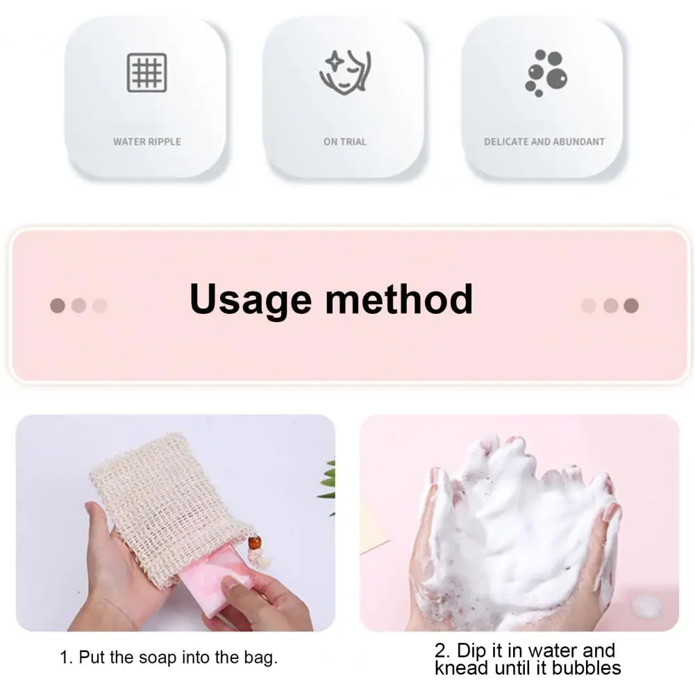 Soap Saver Bag with Drawstring Exfoliating Pouch Super Soft Drying Soap Exfoliating Net Reusable Foaming Drying Mesh Soap Bag