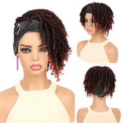 SQRDGQ Synthetic Wig Female Crochet Hair Wigs for Black Women Short Headband Wigs with Scarf African Women Daily Party Cosplay