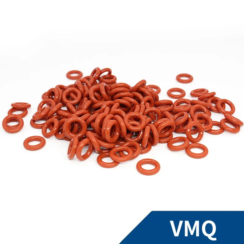 Толщина CS2 мм, красный силиконовый каучук VMQ, уплотнительные кольца, прокладка, шайба, термостойкое водонепроницаемое мягкое силиконовое кольцо
